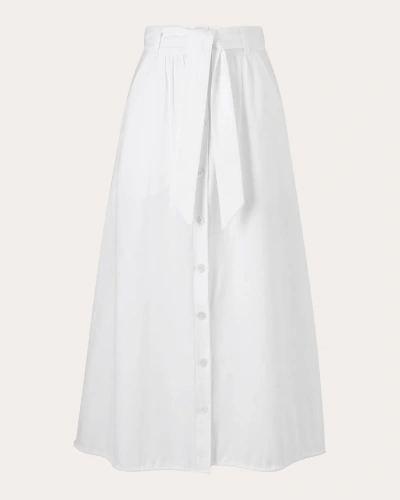 E.l.v. Denim E. L.v. Denim Women's Clara Poplin Midi Skirt In White