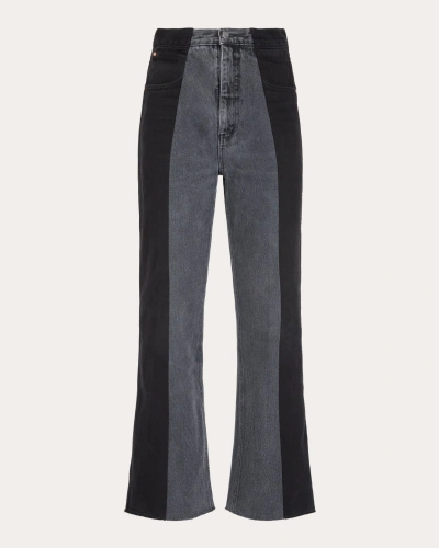 E.l.v. Denim E. L.v. Denim Women's Cropped Flare Jeans In Black/grey