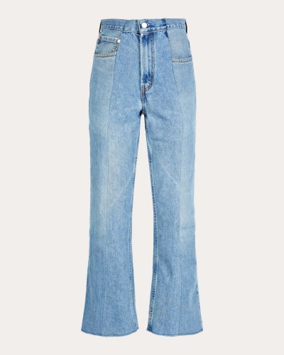 E.l.v Denim E. L.v. Denim Women's Flare High-rise Cropped Jeans In Blue
