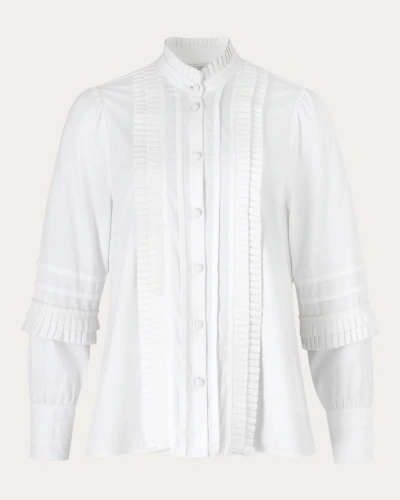 E.l.v Denim E. L.v. Denim Women's Marnie Pintucked Shirt In White