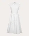 E.l.v Denim E. L.v. Denim Women's Parker Cotton-poplin Midi Dress In White