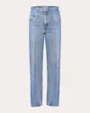 E.l.v Denim E. L.v. Denim Women's Stovepipe Mid-rise Two-tone Jeans In Blue