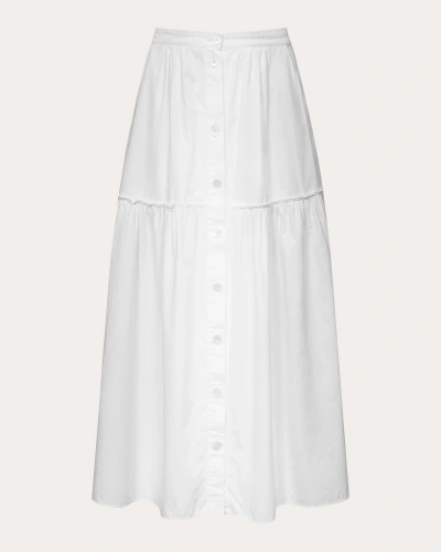 E.l.v Denim E. L.v. Denim Women's Sylvie Poplin Midi Skirt In White