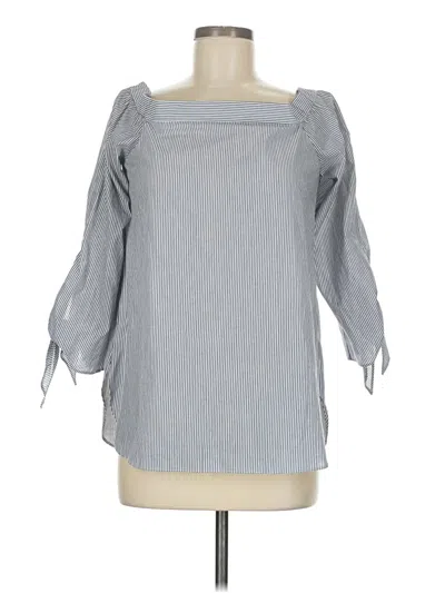 Pre-owned E3 By Etcetera 3/4 Sleeve Blouse In Gray