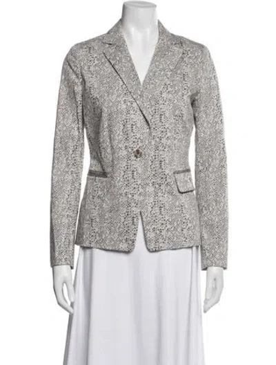 Pre-owned E3 By Etcetera Animal Print Blazer In Grey