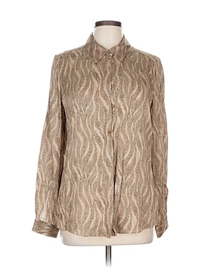 Pre-owned E3 By Etcetera Long Sleeve Blouse In Brown