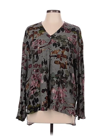 Pre-owned E3 By Etcetera Long Sleeve Blouse In Gray