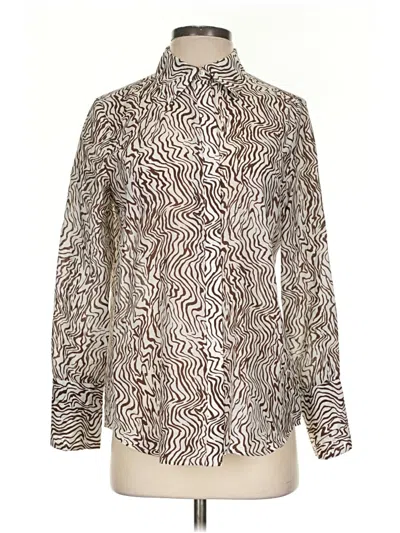 Pre-owned E3 By Etcetera Long Sleeve Blouse In Ivory