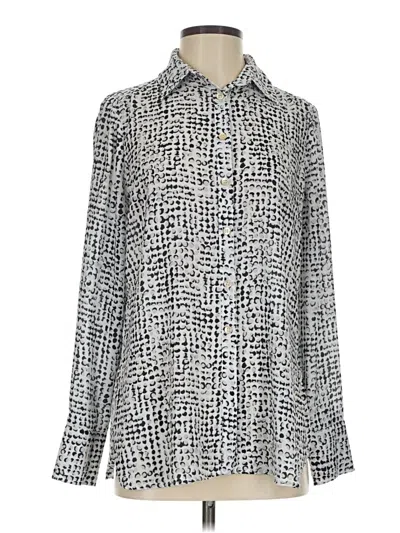 Pre-owned E3 By Etcetera Long Sleeve Blouse In Silver
