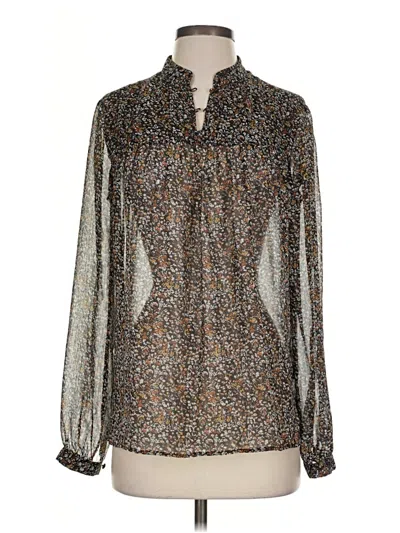 Pre-owned E3 By Etcetera Long Sleeve Blouse In Silver