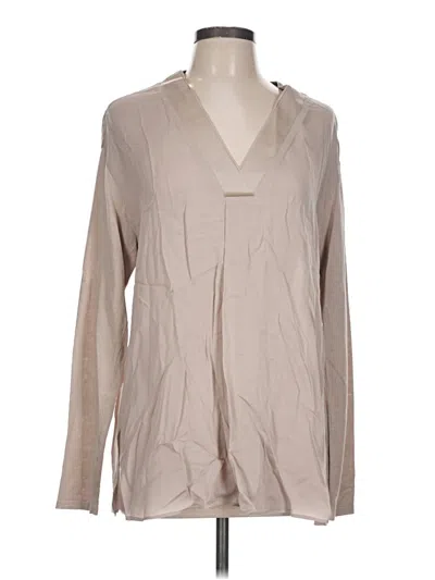 Pre-owned E3 By Etcetera Long Sleeve Blouse In Tan