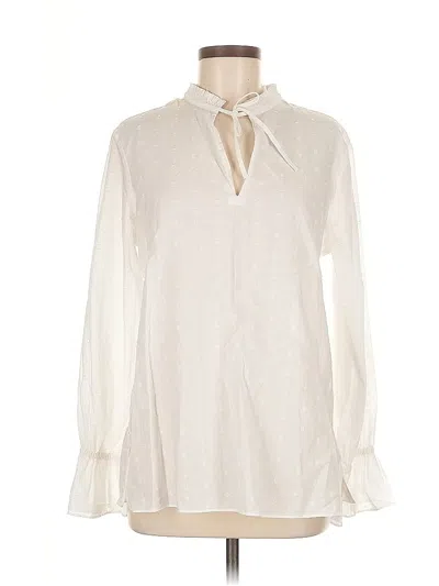 Pre-owned E3 By Etcetera Long Sleeve Blouse In White