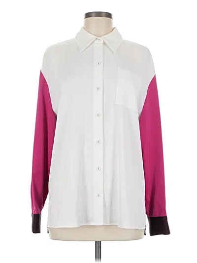 Pre-owned E3 By Etcetera Long Sleeve Blouse In White