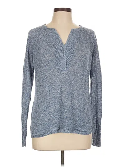 Pre-owned E3 By Etcetera Long Sleeve Henley Shirt In Blue