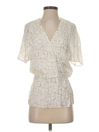 Pre-owned E3 By Etcetera Short Sleeve Blouse In White