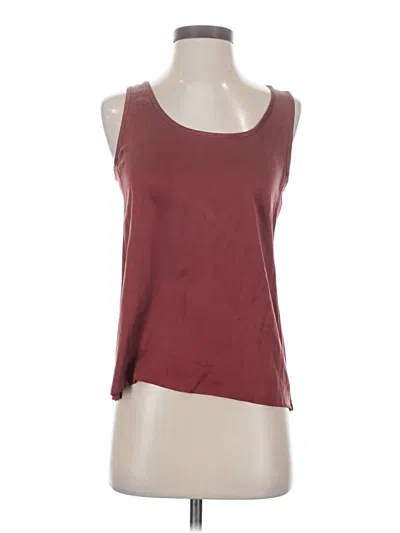 Pre-owned E3 By Etcetera Sleeveless Silk Top Burgundy Strapless Neckline Tops