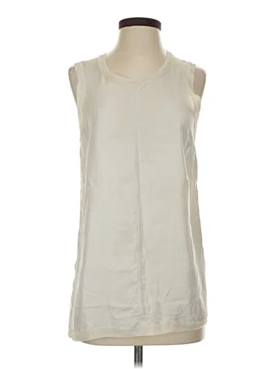 Pre-owned E3 By Etcetera Sleeveless Silk Top Ivory Scoop Neck Tops