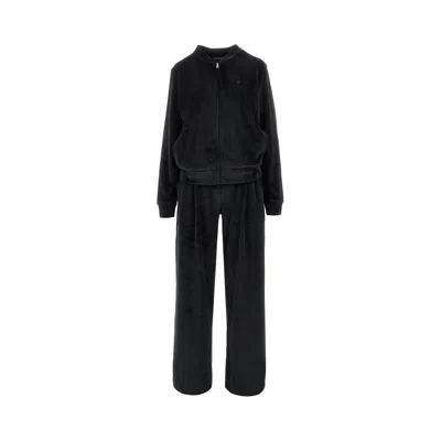 Ea Bodywear Chenille Loungewear Set In Black