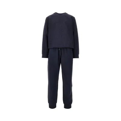 Ea Bodywear Cotton-blend Loungewear Set In Blue