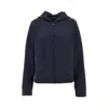 Ea Bodywear Embossed Logo Motif Full-zip Hoodie In Blue