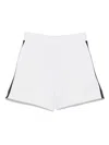 Ea7 Stripe-trim Track Shorts In White