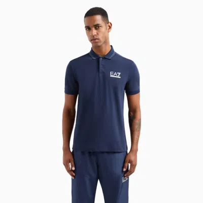 Ea7 Tennis Pro Polo Shirt In Ventus7 Technical Fabric In Blue