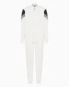 Ea7 7 Lines Cotton Jersey Tracksuit In White