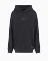 Ea7 Logo-rubberised Hoodie In Black