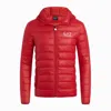 Ea7 Official Store Core Identity Packable Down Jacket With Hood In Red