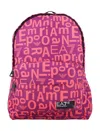 Ea7 Allover Logo Print Backpack In Fuchsia