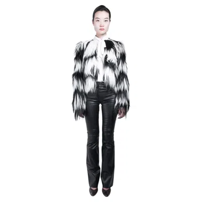 Pre-owned Ea7 Armani Piano - Tibetan Goat Fur Black And White - Capra Hircus