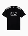 Ea7 Asv 7 Lines Cotton-blend Jersey Crew-neck T-shirt In Black