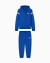 Ea7 Asv 7 Lines Cotton-blend Jersey Tracksuit In Blue