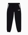 Ea7 Asv 7 Lines Cotton-blend Joggers In Black