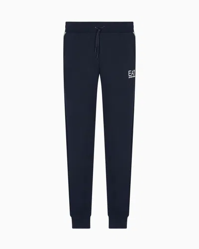 Ea7 Asv 7 Lines Cotton-blend Joggers In Black