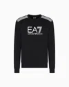 Ea7 Asv 7 Lines Crew-neck Sweatshirt In A Cotton Blend In Black