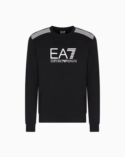 Ea7 Asv 7 Lines Crew-neck Sweatshirt In A Cotton Blend