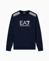 Ea7 Asv 7 Lines Crew-neck Sweatshirt In A Cotton Blend In Blue