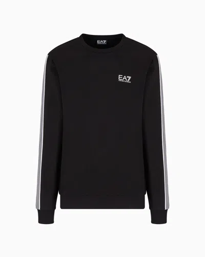 EA7 ASV 7 LINES CREW-NECK SWEATSHIRT IN A RECYCLED COTTON BLEND