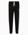 Ea7 Asv 7 Lines Recycled Cotton-blend Joggers In Black