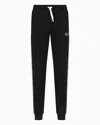 Ea7 Asv 7 Lines Recycled Cotton-blend Joggers In Black