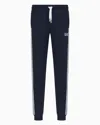 Ea7 Asv 7 Lines Recycled Cotton-blend Joggers In Blue