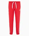 Ea7 Asv 7 Lines Recycled Cotton-blend Joggers In Red