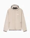 Ea7 Asv Core Identity Hooded Bomber Jacket In Technical Fabric In Sand