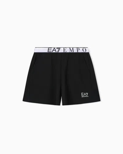 Ea7 Asv Dynamic Athlete Shorts In Natural Ventus7 Technical Fabric In Black