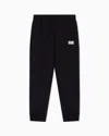 Ea7 Emporio Armani Boys Black Cotton Monogram Joggers In Black
