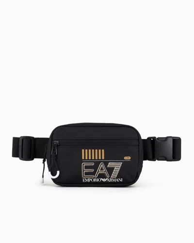 Ea7 Asv Recycled-fabric Train Core Belt Bag In Schwarz