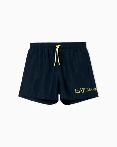 Ea7 Asv Swim Trunks With Logo In Blue