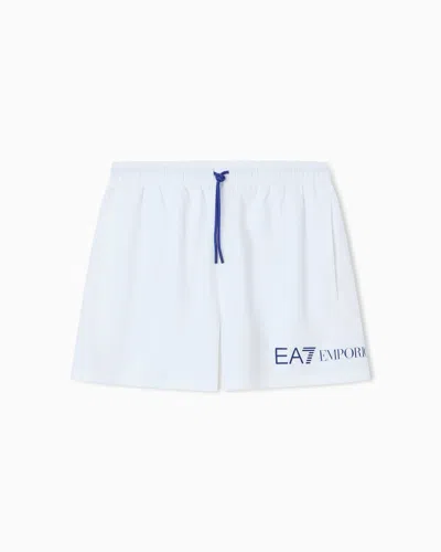 Ea7 Asv Swim Trunks With Logo In White
