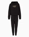 Ea7 Asv Tracksuit In Stretch Organic Cotton And Modal, With Logo Studs In Black